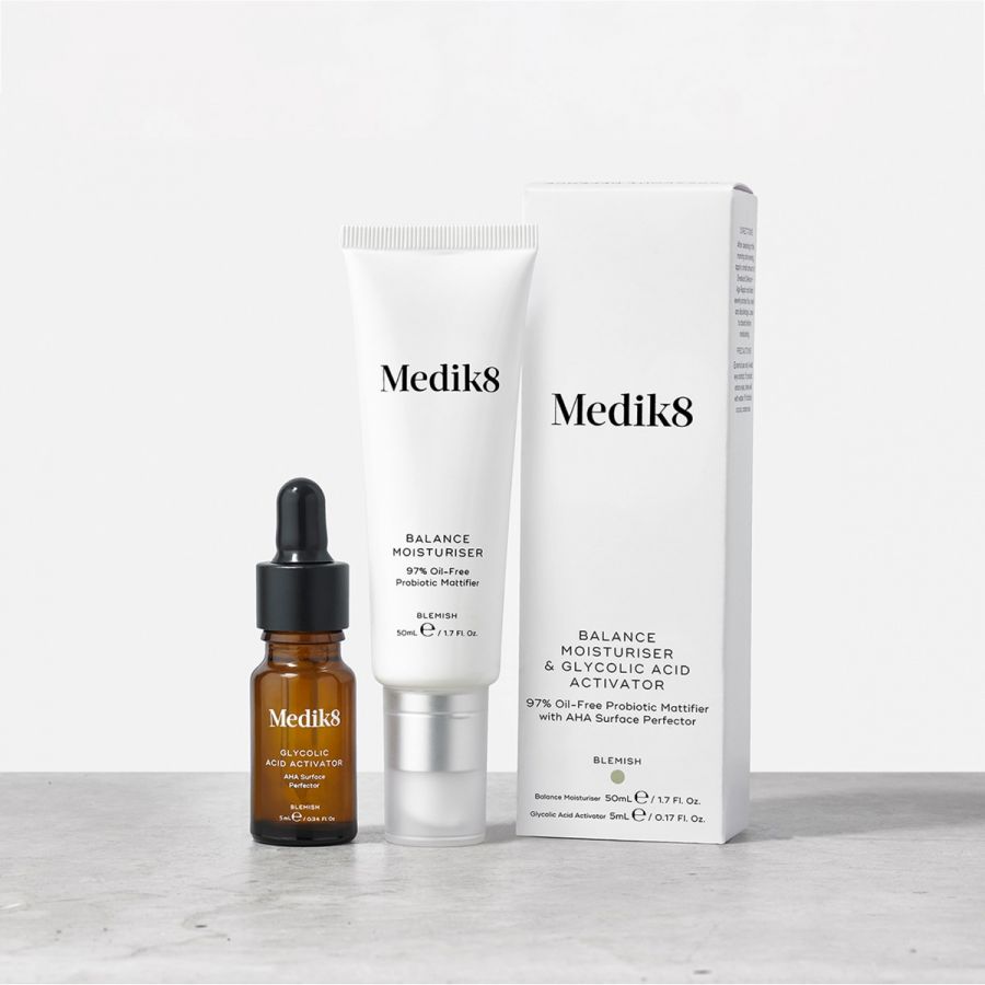 Medik8 Безмасляный матирующий увлажняющий крем с пробиотиками и AHA Balance мoisturiser with glycolic acid activator